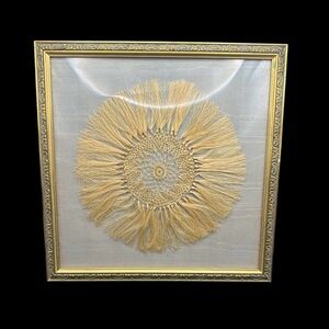 Framed Antique Victorian Mourning Hair Art Victorian Mourning Hair Doily Art